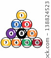 Colorful Billiard Ball Triangle Rack Illustration 138824523