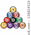 Colorful Billiard Ball Triangle Rack Illustration 138824524