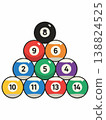 Colorful Billiard Ball Triangle Rack Illustration 138824525