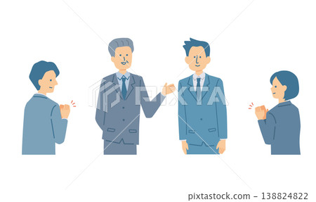 Illustrations of new employees introducing themselves 138824822