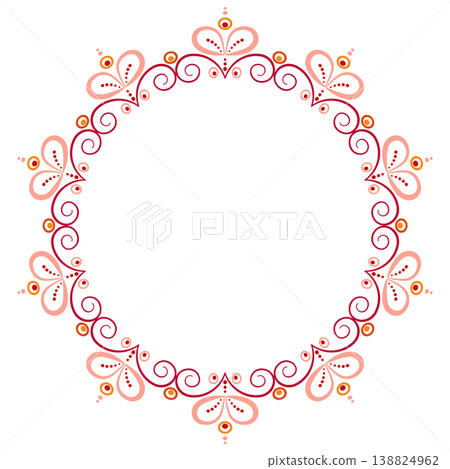 Red pink romantic ornament of curved lines Red pink romantic ornament of curved lines 138824962