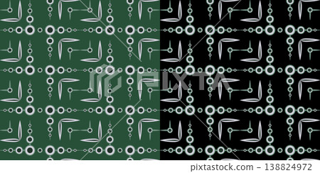 Dark geometric abstract seamless background set Dark geometric abstract seamless background set 138824972