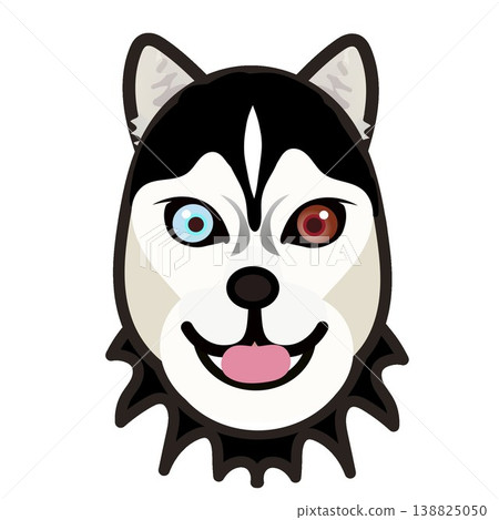 西伯利亞哈士奇臉部插圖 138825050