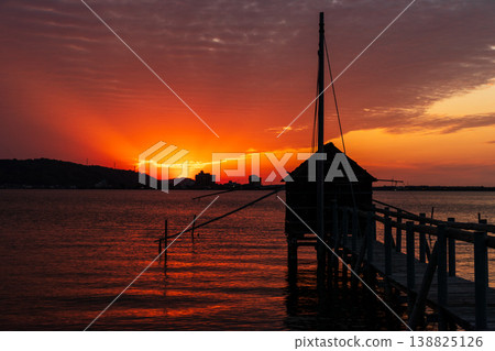 Evening view of Lake Togo after sunset 138825126
