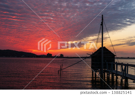 Evening view of Lake Togo after sunset 138825141