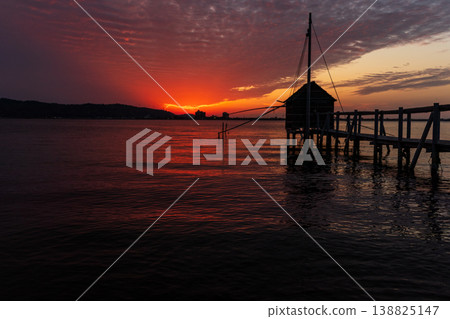 Evening view of Lake Togo after sunset 138825147