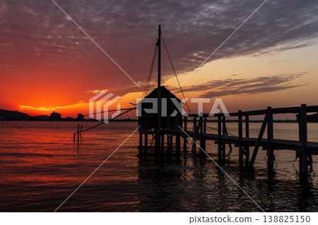 Evening view of Lake Togo after sunset 138825150