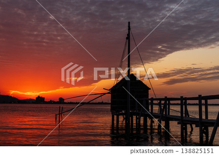 Evening view of Lake Togo after sunset 138825151