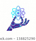 robot icon in dark space suit 138825290