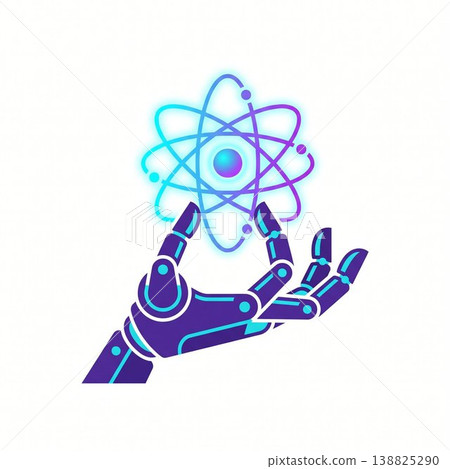robot icon in dark space suit 138825290