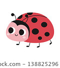 Cute cartoon ladybug. Design for children. Vector illustration in a flat style, isolated on a white background 138825296