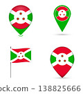Burundi Flag Map Pin Icons Set Collection. 138825666