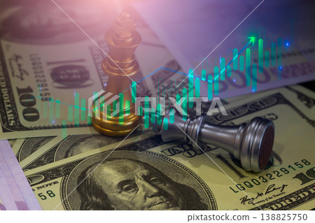Stock market or forex trading graph and candlestick chart suitable for financial investment concept. Economy trends background for business idea and all art work design. Abstract finance background. 138825750