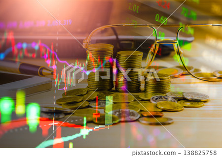 Stock market or forex trading graph and candlestick chart suitable for financial investment concept. Economy trends background for business idea and all art work design. Abstract finance background. Stock market or forex trading graph and candlestick chart suitable for financial investment concept. Economy trends background for business idea and all art work design. Abstract finance background. 138825758