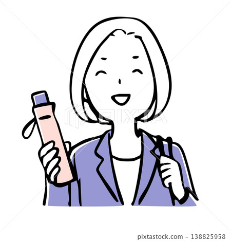 Women in suits with folding umbrellas - 2 colors Women in suits with folding umbrellas - 2 colors 138825958