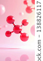 Abstract background material featuring pink-glowing beauty ingredient molecules; suitable for skincare advertisements that convey transparency and cutting-edge science. 138826117