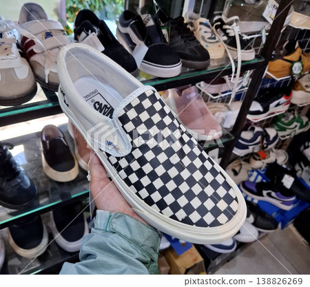 Yogyakarta, Indonesia - March 18th 2026 - Casual Vans Shoes Displayed in a Stylish Sneaker Store Yogyakarta, Indonesia - March 18th 2026 - Casual Vans Shoes Displayed in a Stylish Sneaker Store 138826269