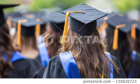 Graduation ceremony highlights students celebrating their achievements in academic attire 138826723