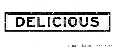 Grunge black delicious word square rubber seal stamp on white background Grunge black delicious word square rubber seal stamp on white background 138826767