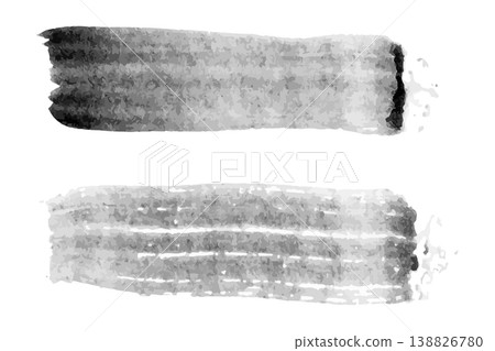 Grunge black water color texture stripe brush on white background 138826780