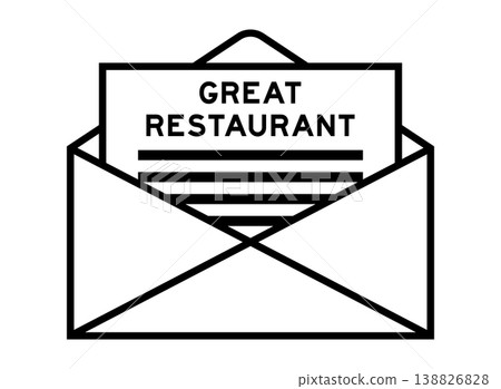 Envelope and letter sign with word great restaurant as the headline 138826828