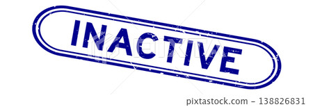 Grunge blue inactive word rubber seal stamp on white background 138826831