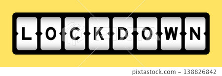 Black color in word lockdown on slot banner with yellow color background 138826842