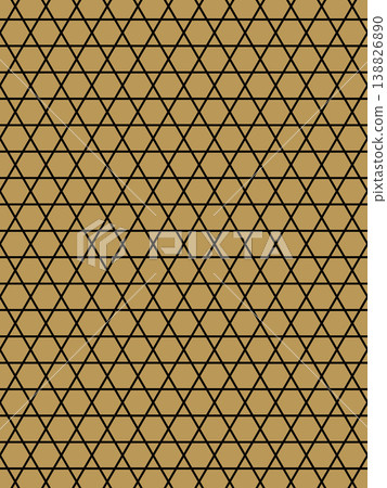 Counterfeit gold and a black hexagonal basket weave background 138826890