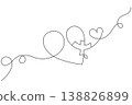 Continuous Line Medical Heart Symbol Minimal Design 138826899