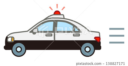警車鳴著警笛(附電線) 警車鳴著警笛(附電線) 138827171
