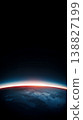 A part of the Earth shrouded in clouds floating in the deep darkness, and the moment of dawn when brilliant light is emitted. 138827199