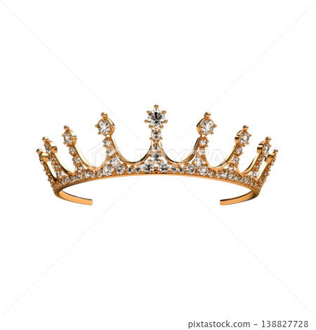 Elegant Gold Crown Adorned with Sparkling Gemstones for Royalty 138827728