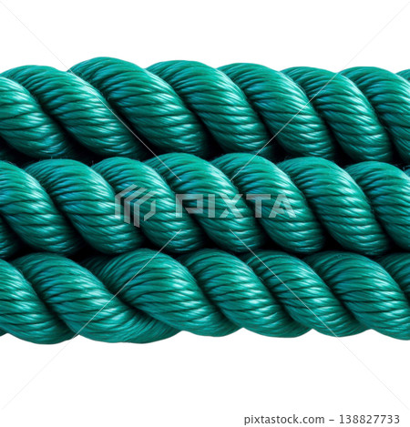Bright Teal Nautical Rope with Twisted Fibers for Marine Applications 138827733