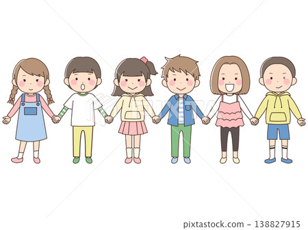 Images of children holding hands 138827915