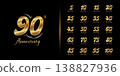Set of premium anniversary logotype. Golden anniversary celebration emblem design. 138827936