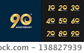 Set of premium anniversary logotype. Golden anniversary celebration emblem design . 138827939