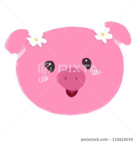 Pink Pig Cartoon Pink Animal Cartoon Farm Animals 138828039