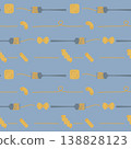 seamless minimal italian food with pasta, spaghetti and macaroni, Pastel Nursery repeat pattern in blue background, flat jpg illustration graphic design 138828123
