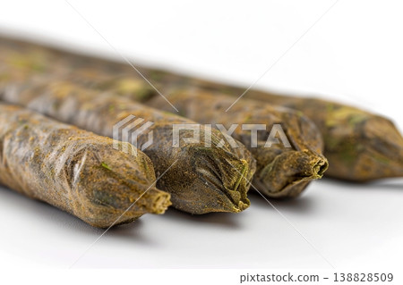 Marijuana, cannabis joints on white background. Ai Generative 138828509