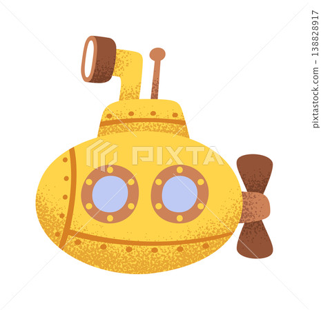 Submarine Underwater Exploration Cartoon Style 138828917