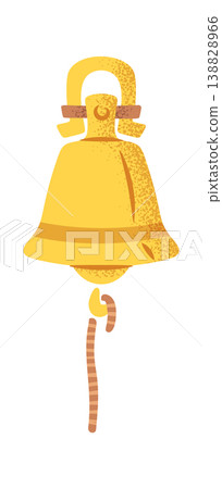 Bell Ringing With Rope Handle Cartoon 138828966