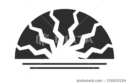 Earthquake Epicenter Cracked Ground Symbol Earthquake Epicenter Cracked Ground Symbol 138829184