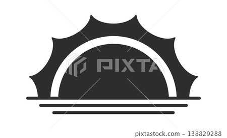 Sunrise Horizon Emblem Minimal Line Style Sunrise Horizon Emblem Minimal Line Style 138829288