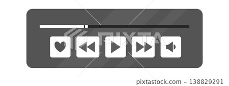 Media Player Control Bar Interface Media Player Control Bar Interface 138829291