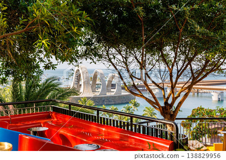 Phu Quoc, Vietnam - January 03, 2026: Wave-Arch Seaside Sculpture at Sunset Town, Phu Quoc Phu Quoc, Vietnam - January 03, 2026: Wave-Arch Seaside Sculpture at Sunset Town, Phu Quoc 138829956