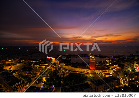 Phu Quoc, Vietnam - January 03, 2026: Iconic Clock Tower at Sunset Town, Phu Quoc Island at Morning Phu Quoc, Vietnam - January 03, 2026: Iconic Clock Tower at Sunset Town, Phu Quoc Island at Morning 138830007