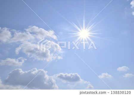 Blue sky and sun, direct sunlight, free space image (Fix photo) Blue sky and sun, direct sunlight, free space image (Fix photo) 138830120