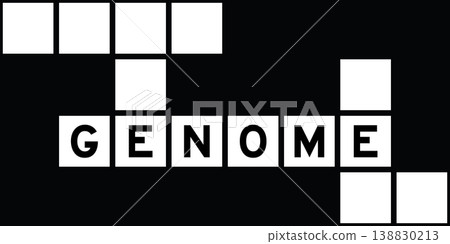 Alphabet letter in word genome on crossword puzzle background Alphabet letter in word genome on crossword puzzle background 138830213