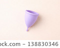 Minimal purple menstrual cup with soft background eco friendly hygiene product 138830346