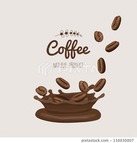Set of coffee bins in coffee splash. Template, design element for packaging, advertising. Set of coffee bins in coffee splash. Template, design element for packaging, advertising. 138830807